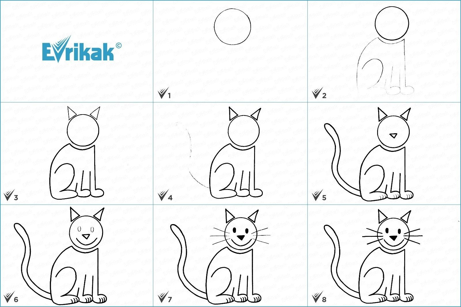 Рисуем кота с детьми. Схема рисования кошки. Рисунок кота поэтапно. Схема рисования кошки для детей. Рисунок кота карандашом для детей.