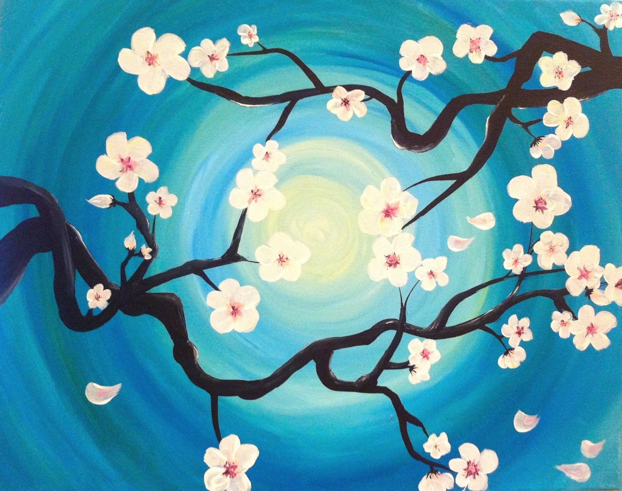 Как нарисовать весеннее дерево. Весенние рисунки. Сакура рисунок. Сакура гуашью. Рисование Весеннее дерево.
