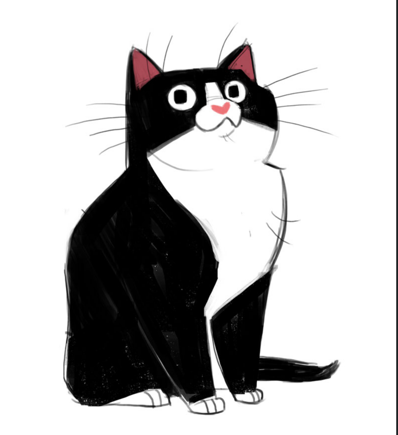 Рисунки черных котиков. Мультяшный кот. Кошка рисунок. АТ рисунок. Мультяшный кот черно белый.