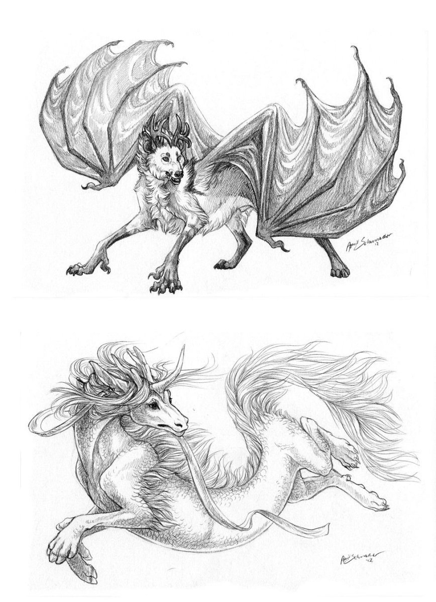 Фантастические животные рисунки