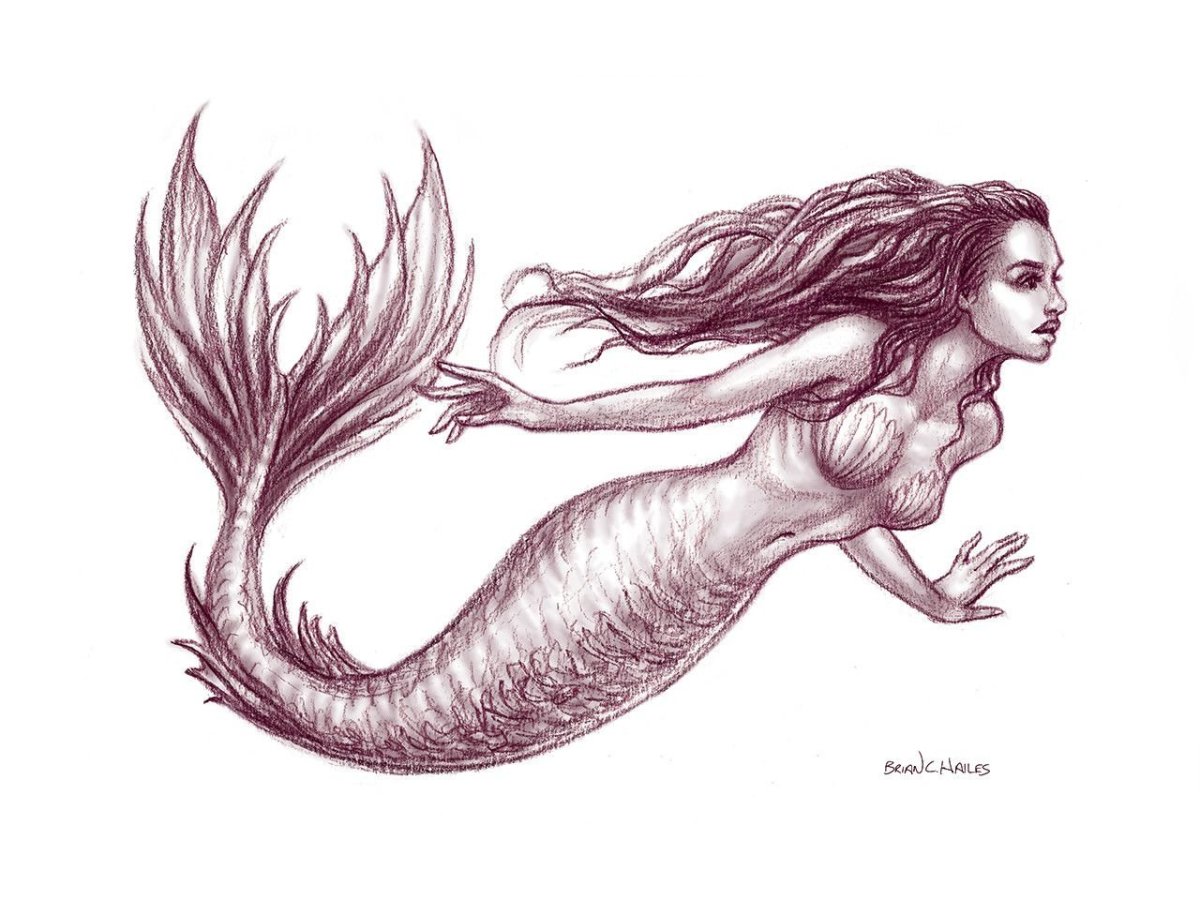 Русалка набросок