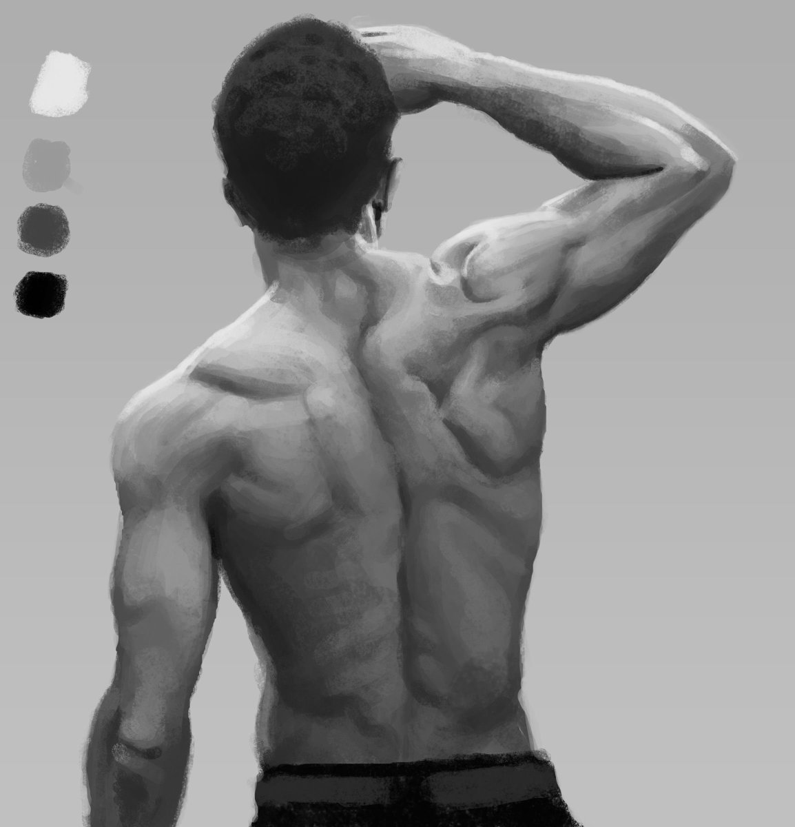 Мужская спина рисунок - 77 фото