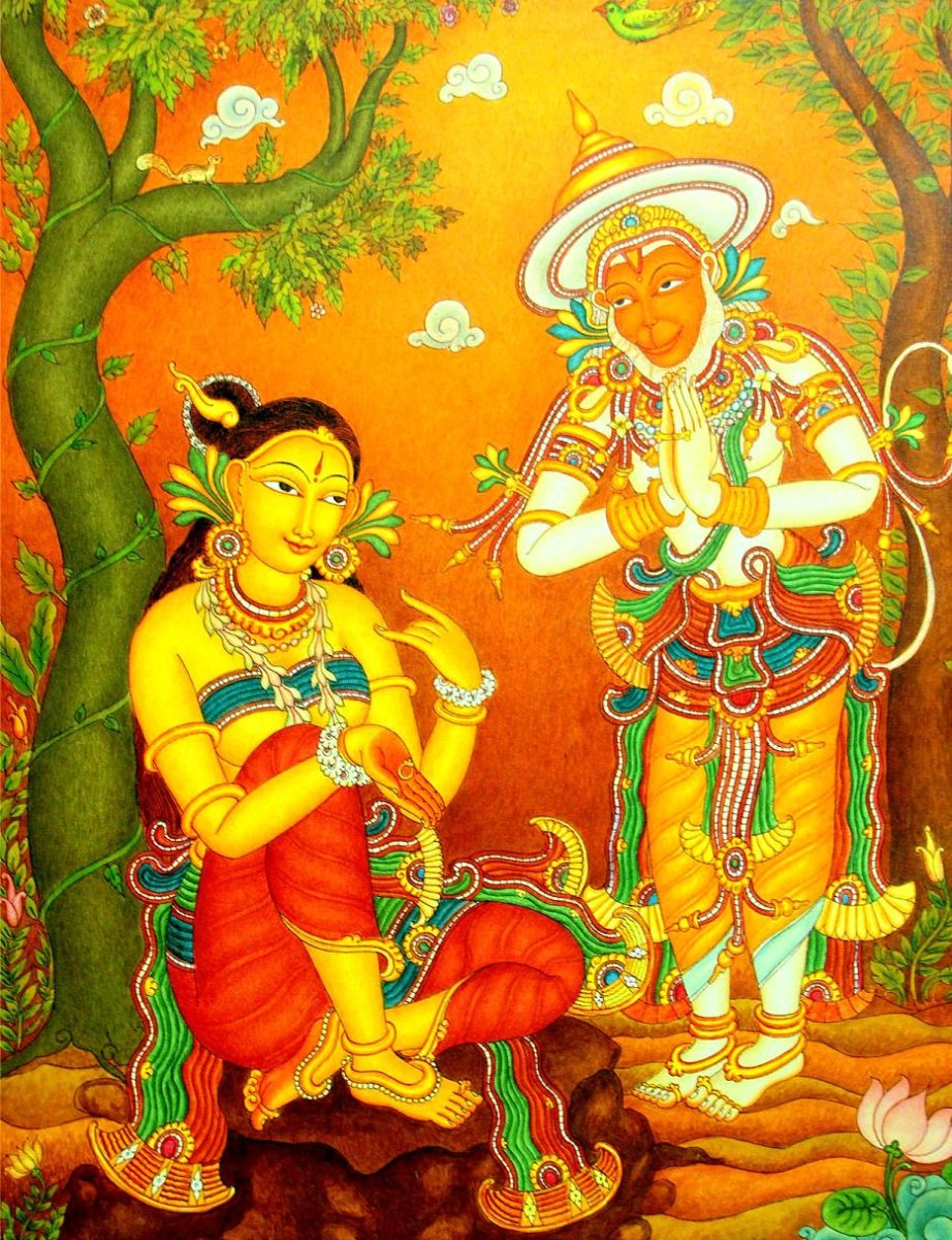 КЕРАЛЬСКАЯ живопись Бог Хануман