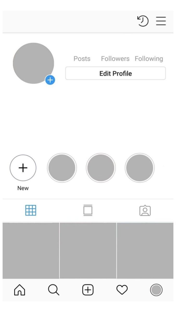 Пустой профиль Инстаграм