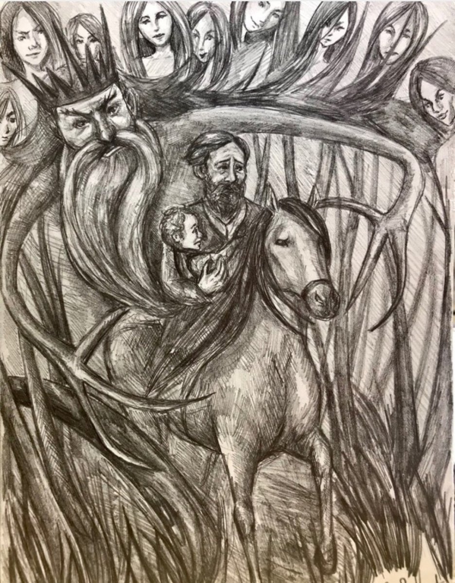 Лесной царь Шуберт иллюстрация
