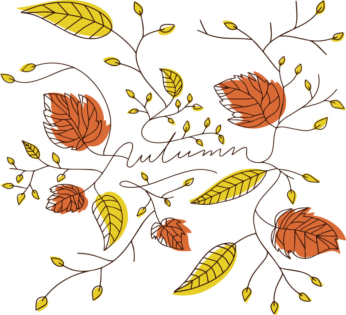 Листья раскраска