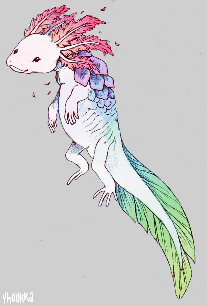 Аксолотль милашка аниме