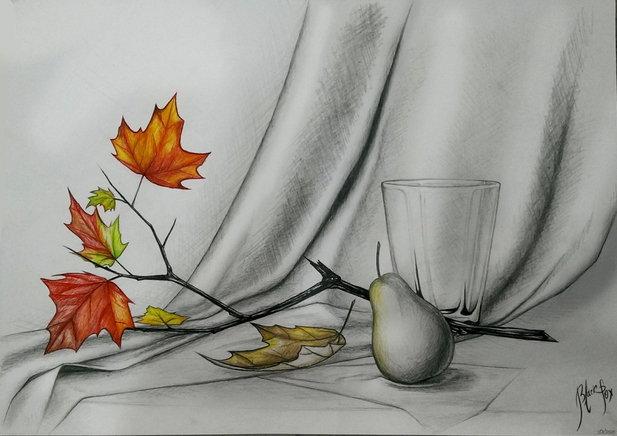 Осенний натюрморт рисунок - 84 фото