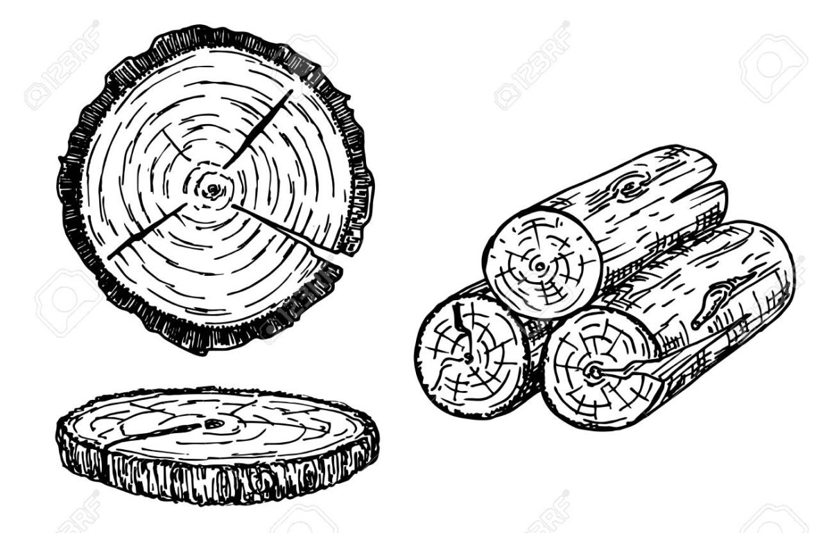 Картинка черно белая дрова