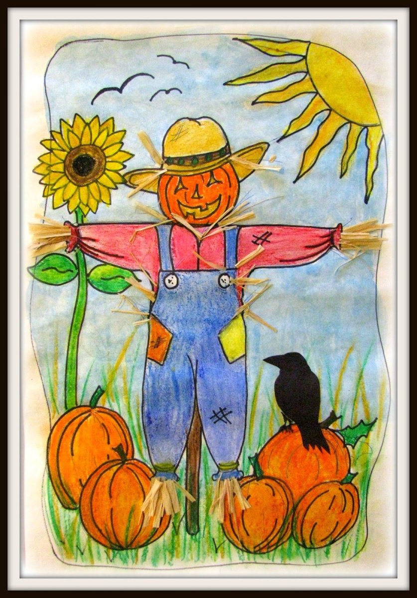 Пугало раскраска для детей