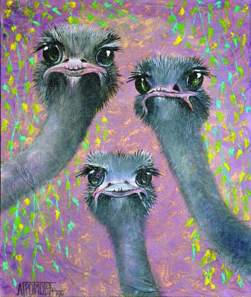 Black and White Emu cartoon