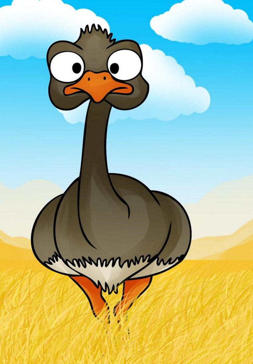 Страус мультяшка