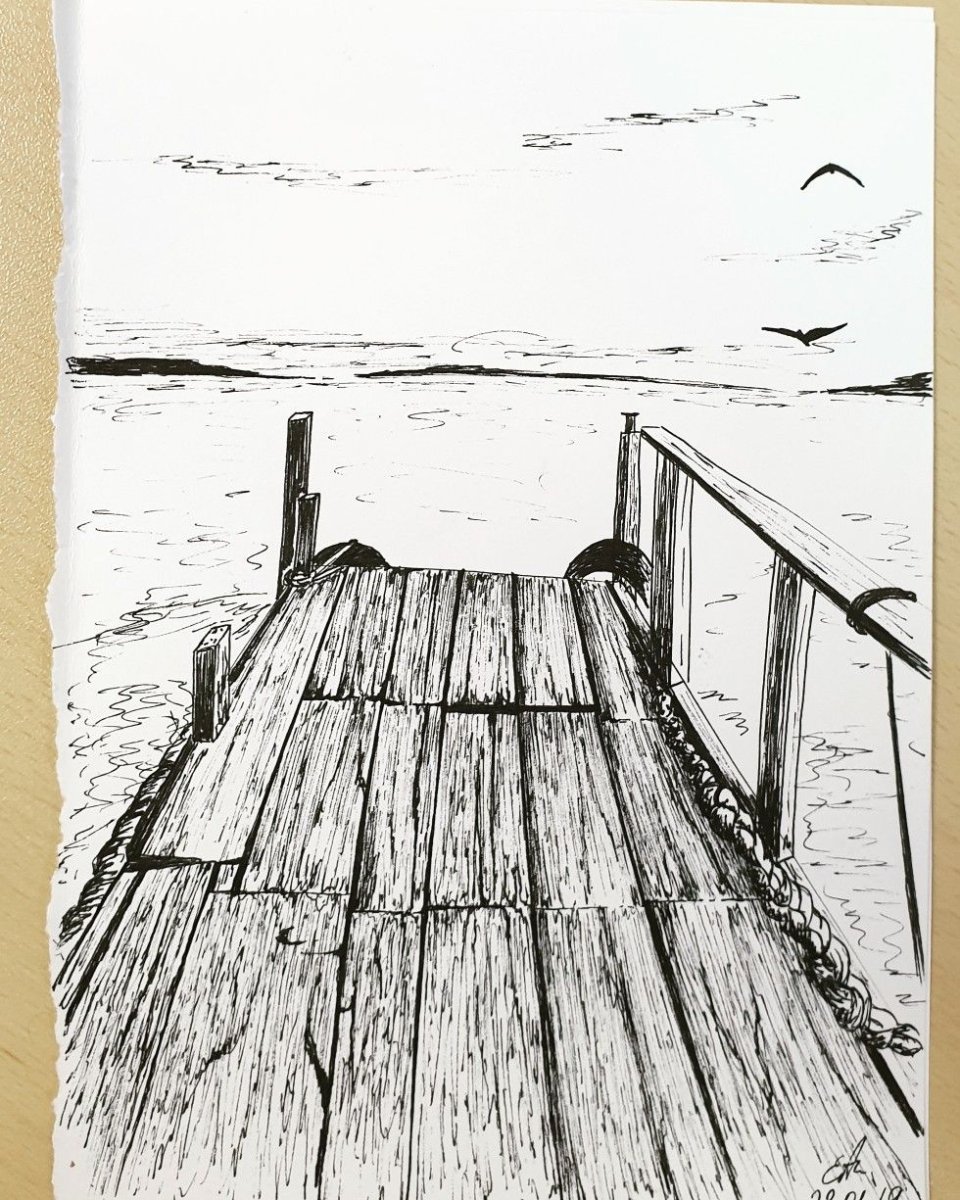 Пристань набросок