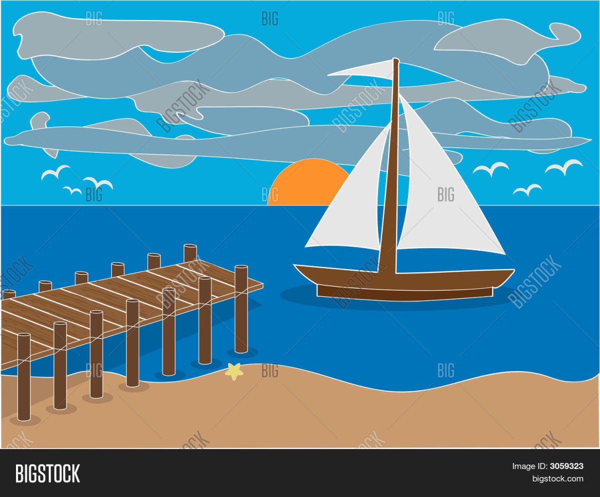 Картина с лодками и домами