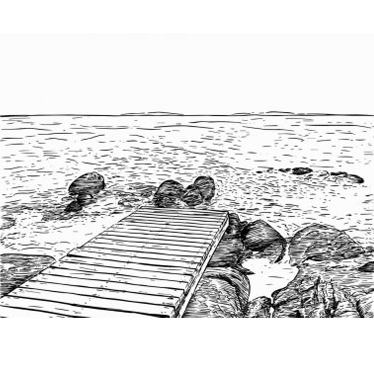 Акварель причал