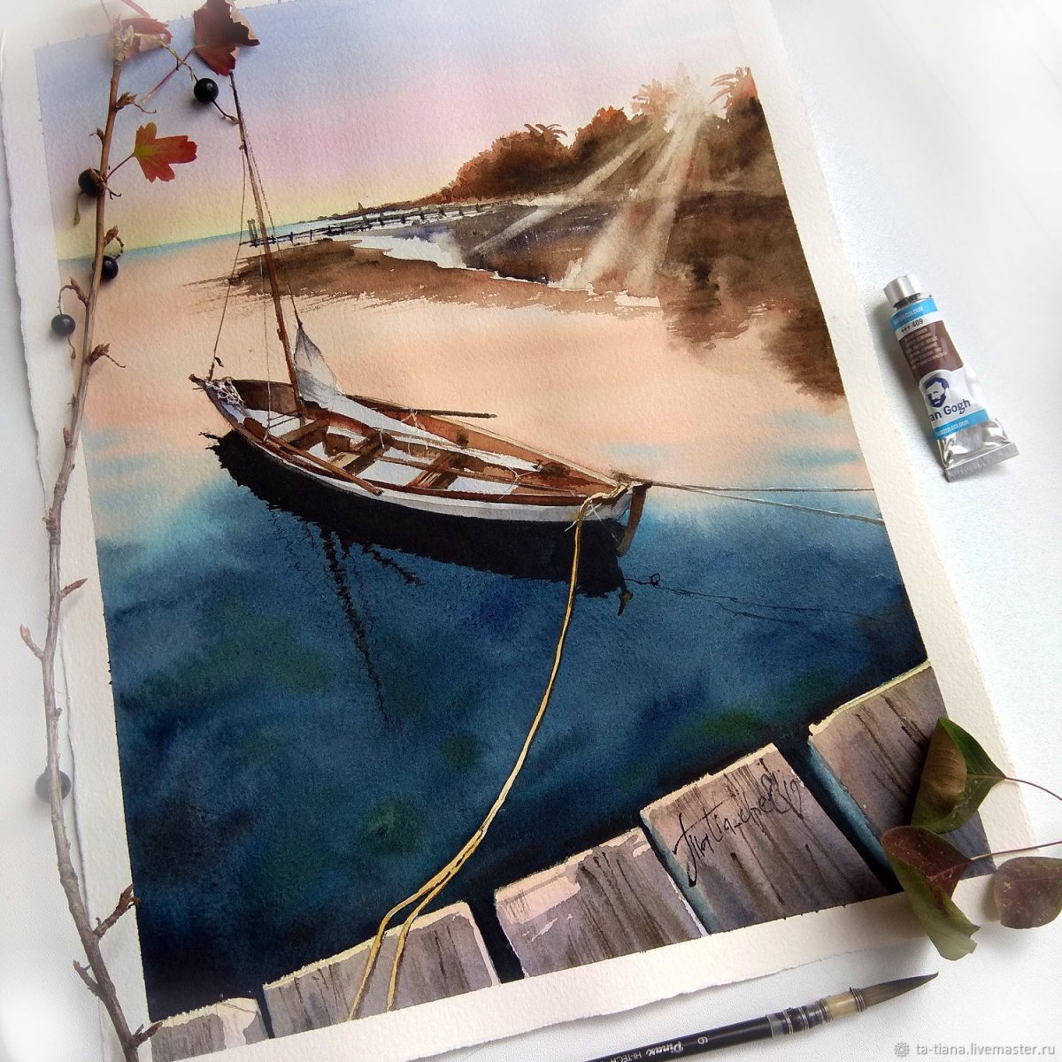 Яхта в море вектор