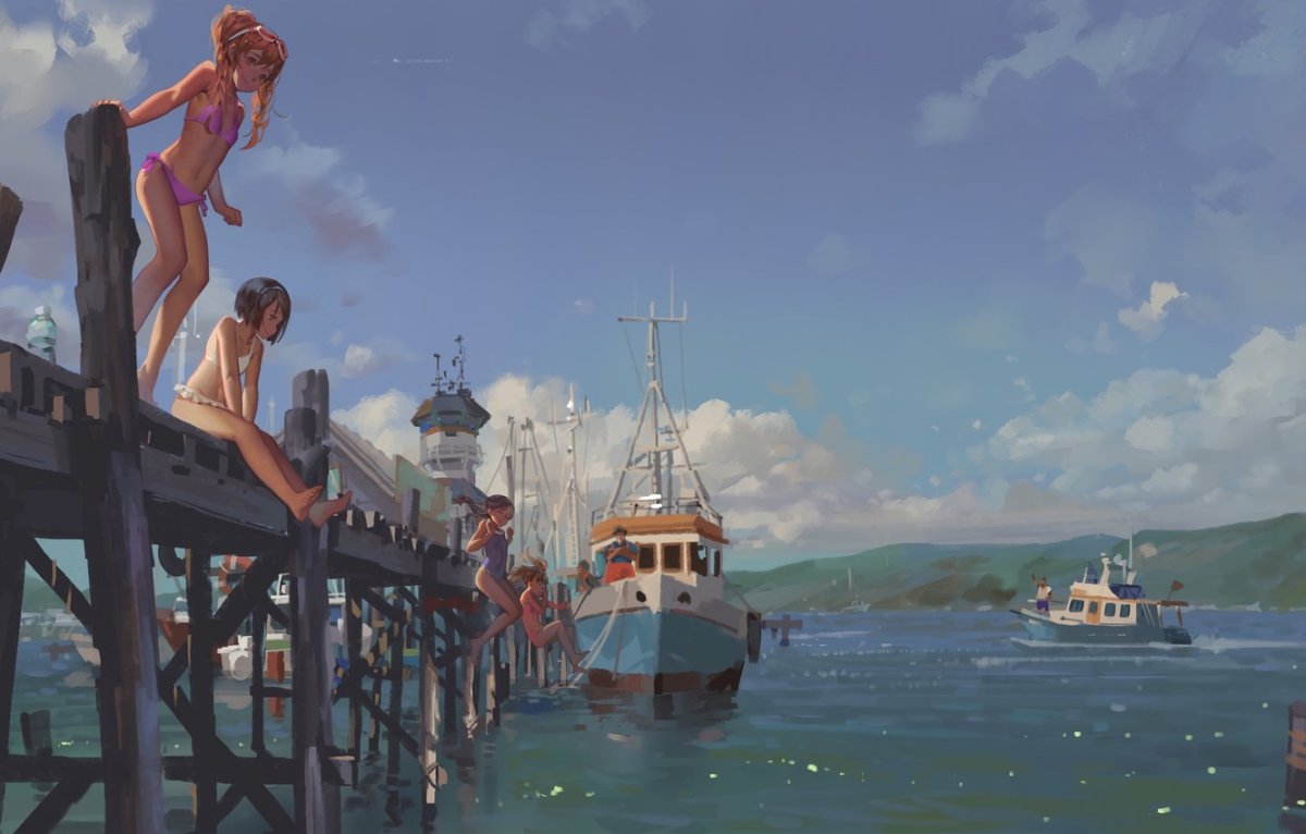 Пристань рисунок