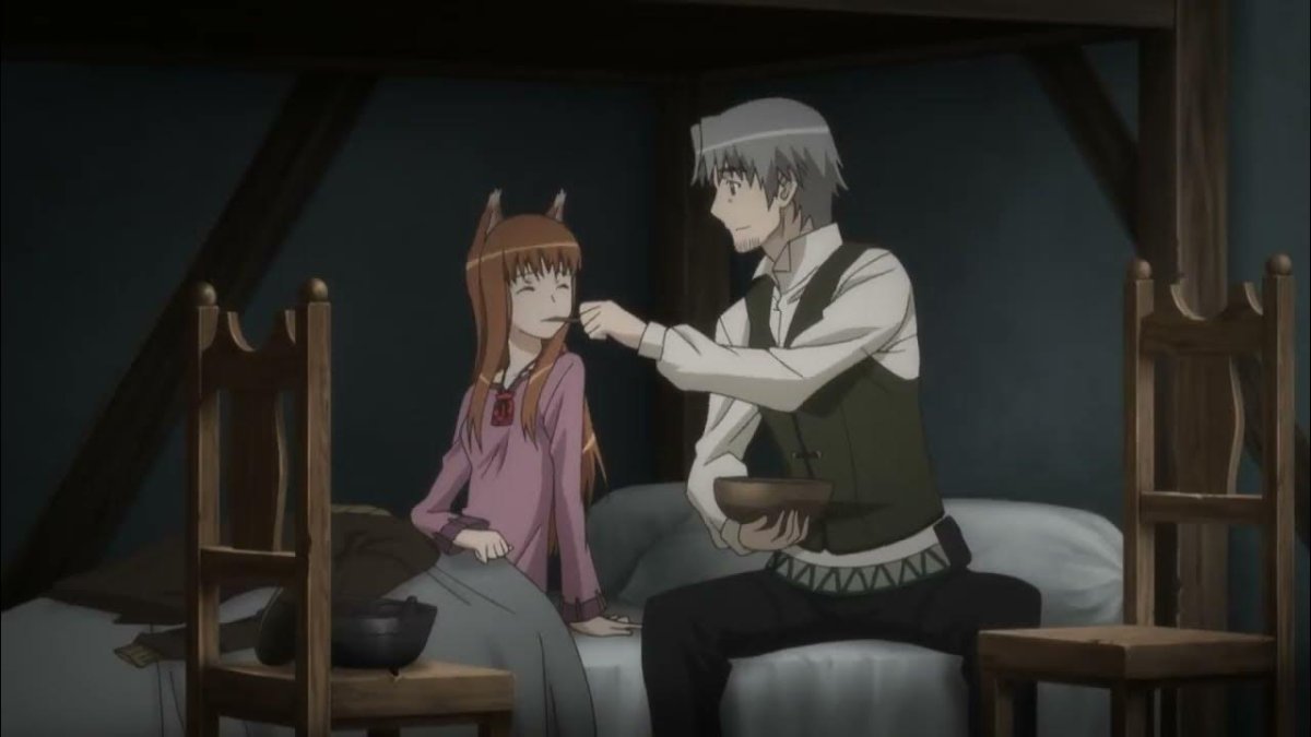 Аниме волчица и пряности поцелуй