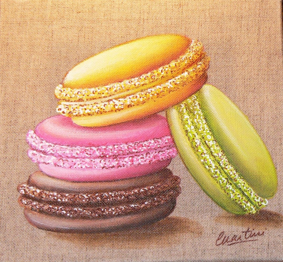 Макарон акварель