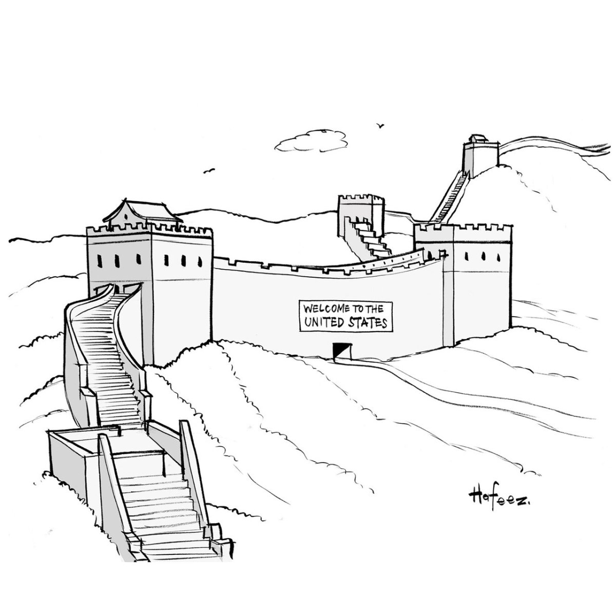 Великая китайская стена рисунок