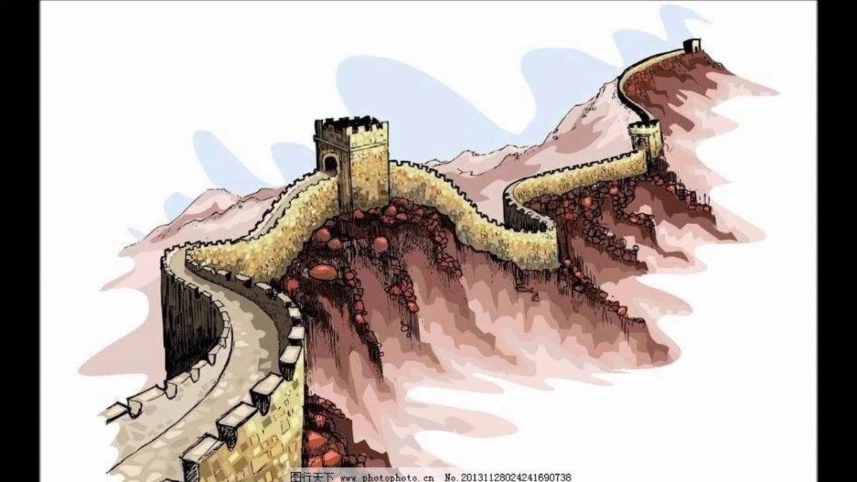 Китайская стена на белом фоне