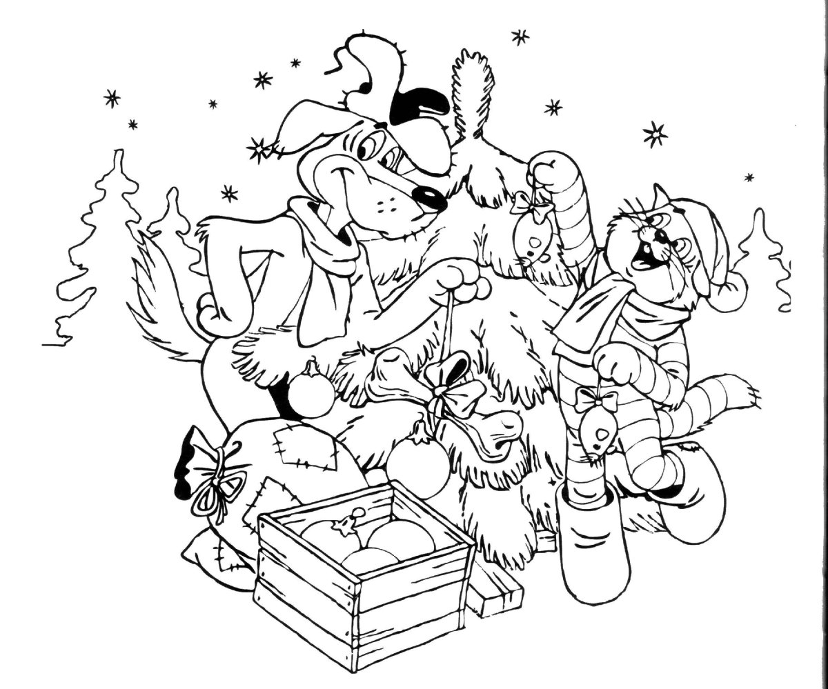 Зима в простоквашино рисунок