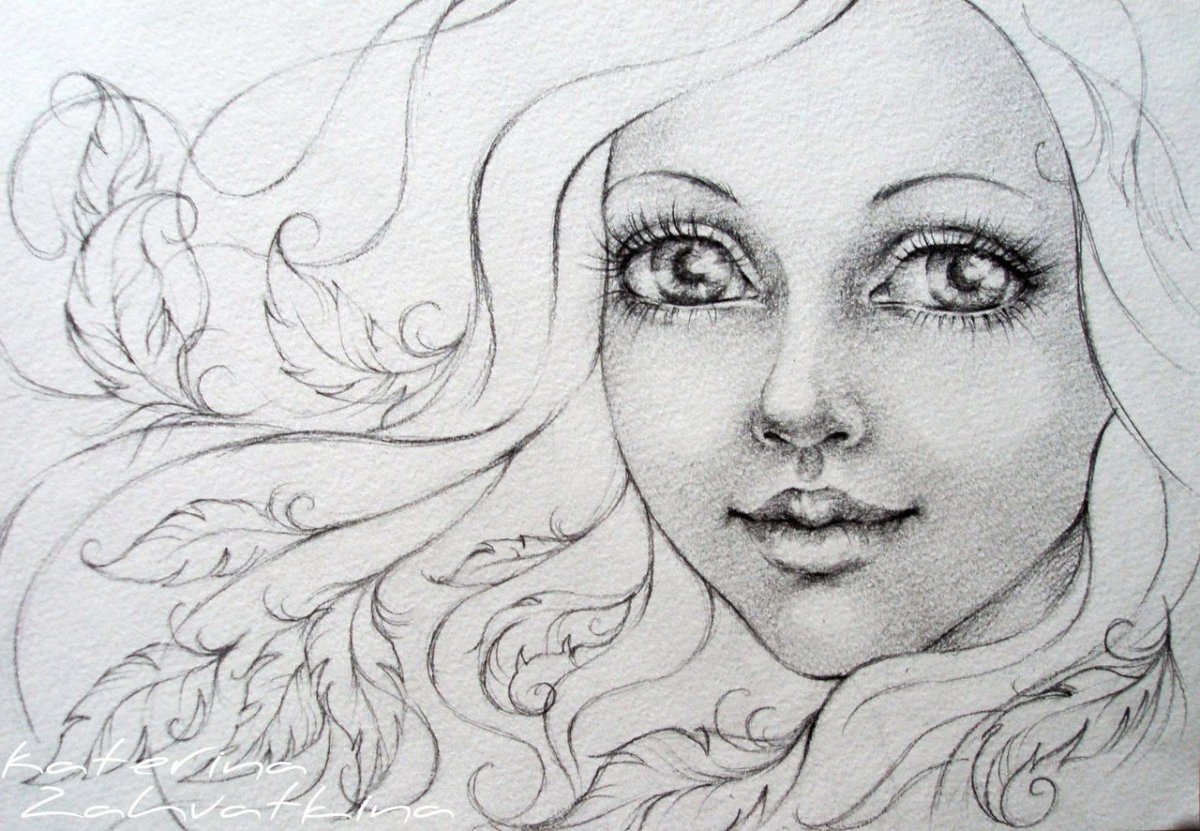 Роза карандашом