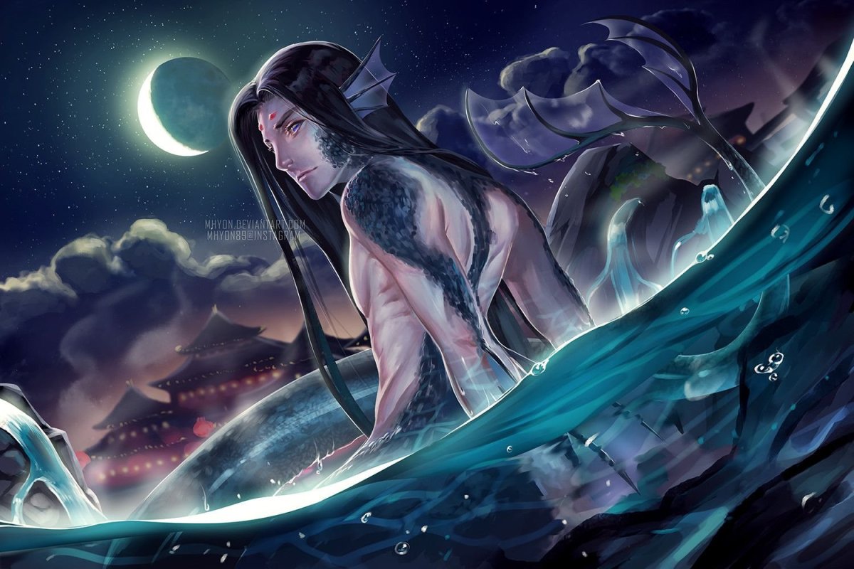 РУСАЛ мужчина фэнтези арт