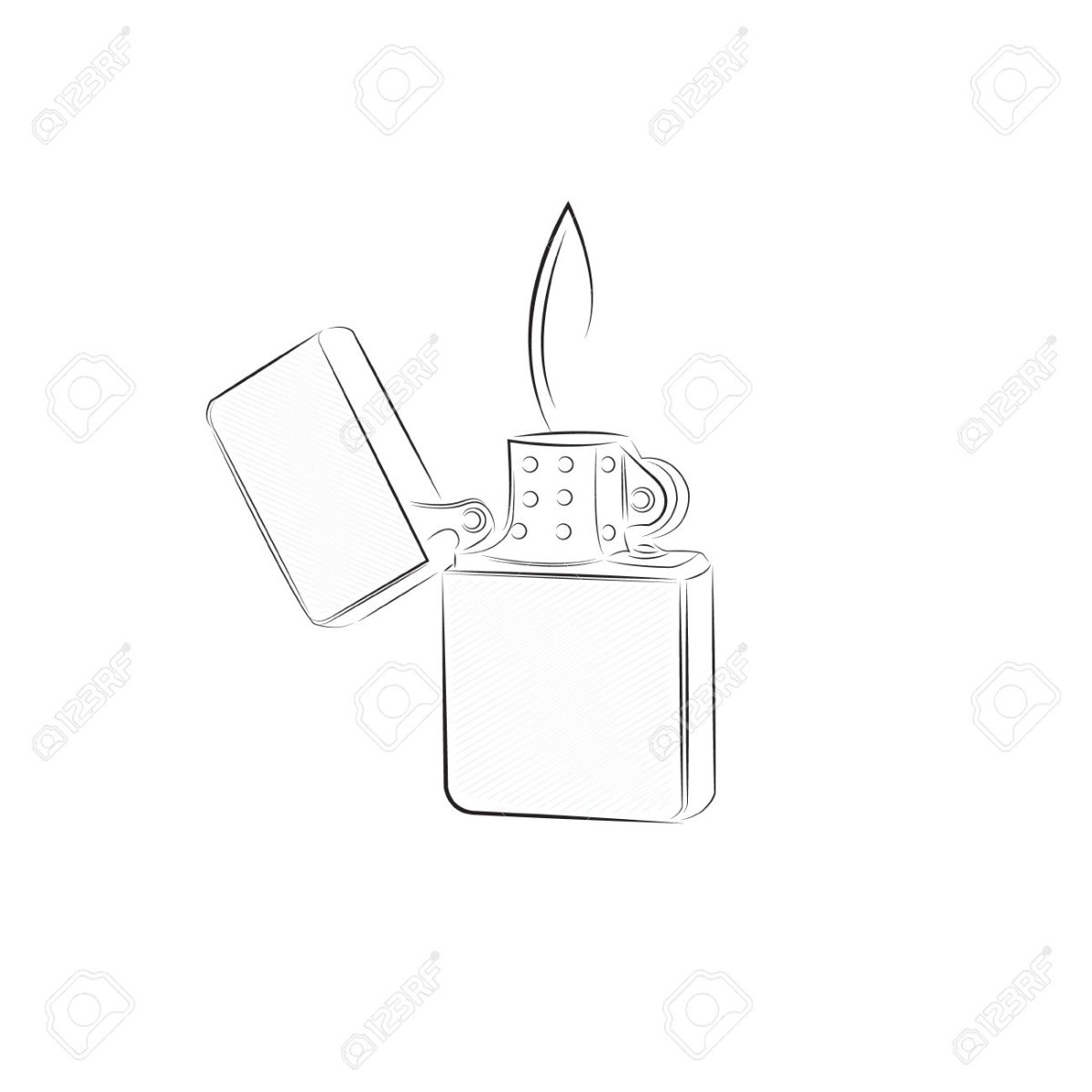 Тату зажигалка зиппо эскиз