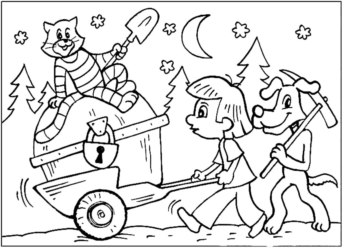 Раскраска Простоквашино дядя Федор