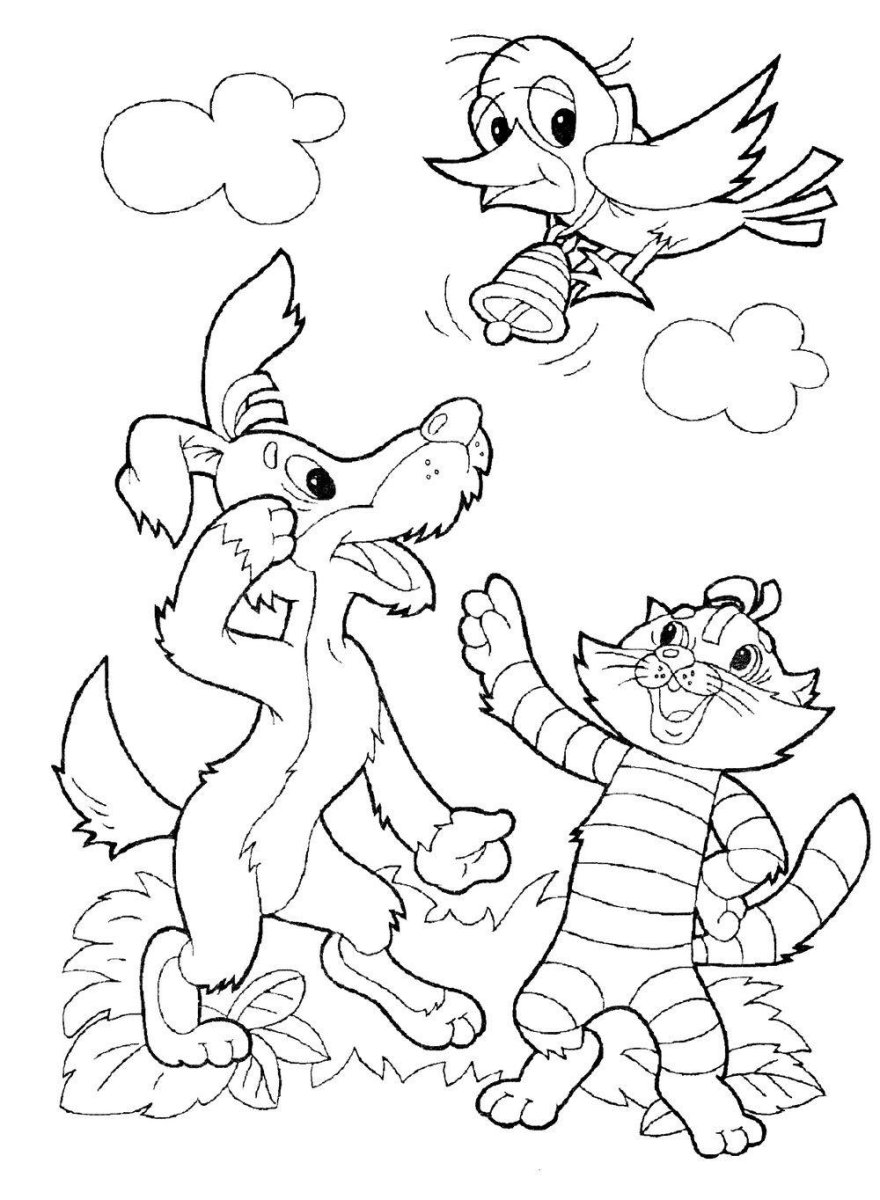 Трое из Простоквашино разукрашка