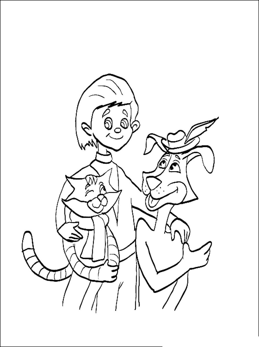 Раскраска Простоквашино дядя Федор