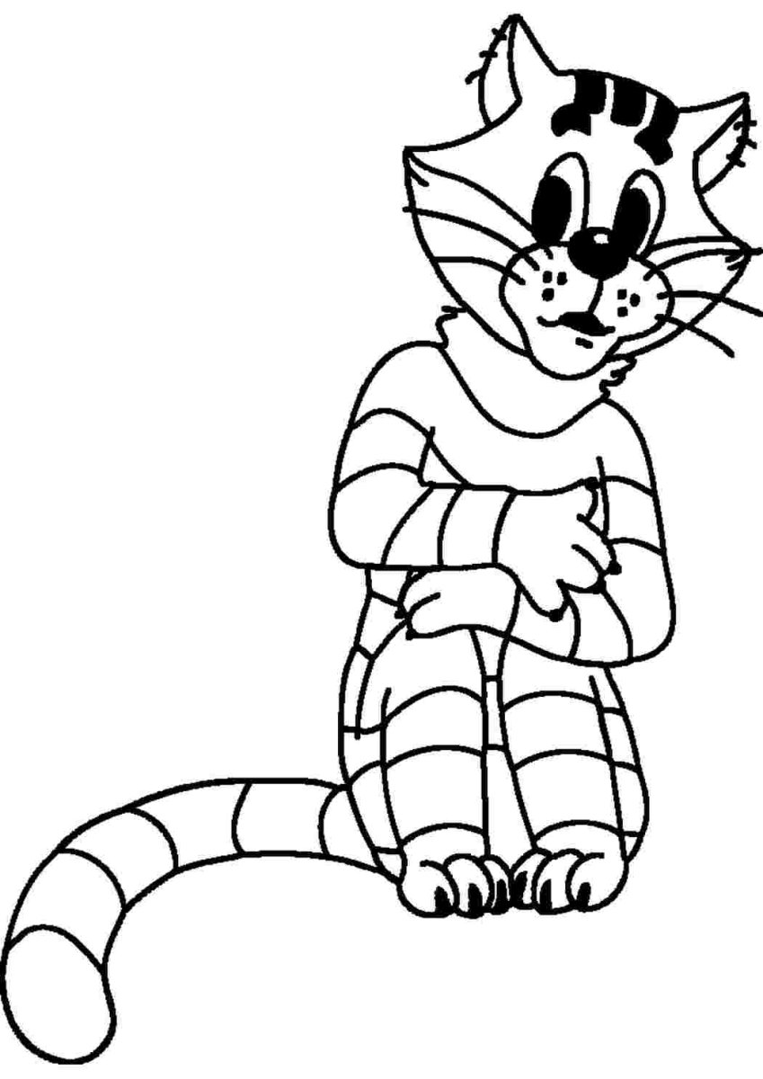 Раскраска кот Матроскин из Простоквашино