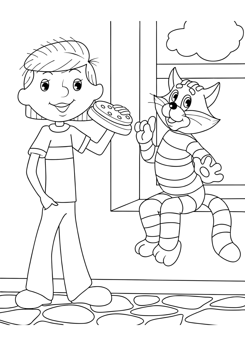 Простоквашино родители дяди Федора раскраска