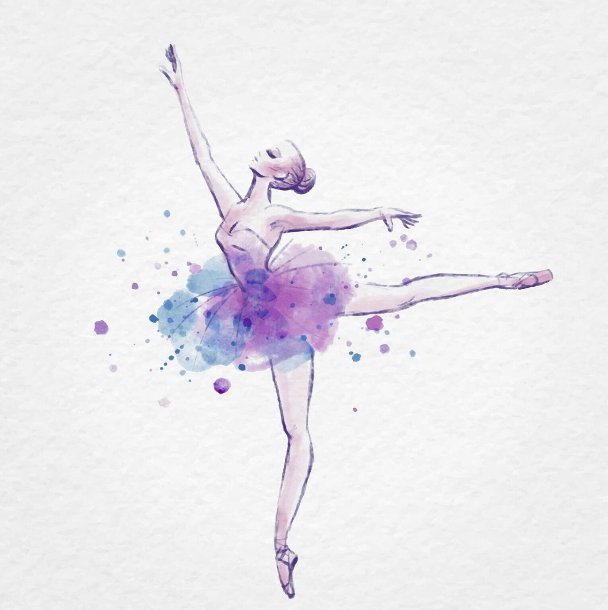 Балерина акварель