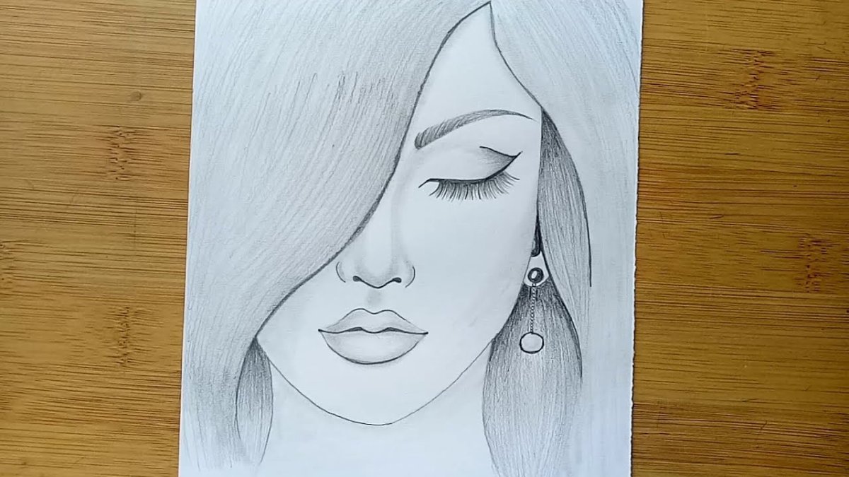 Рисунок девушки карандашом