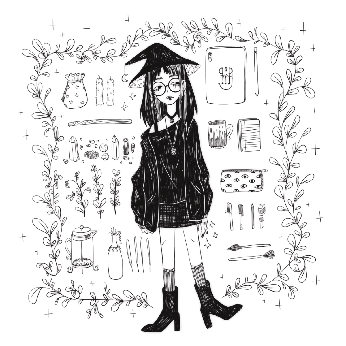 Идеи для рисунков ведьмочки