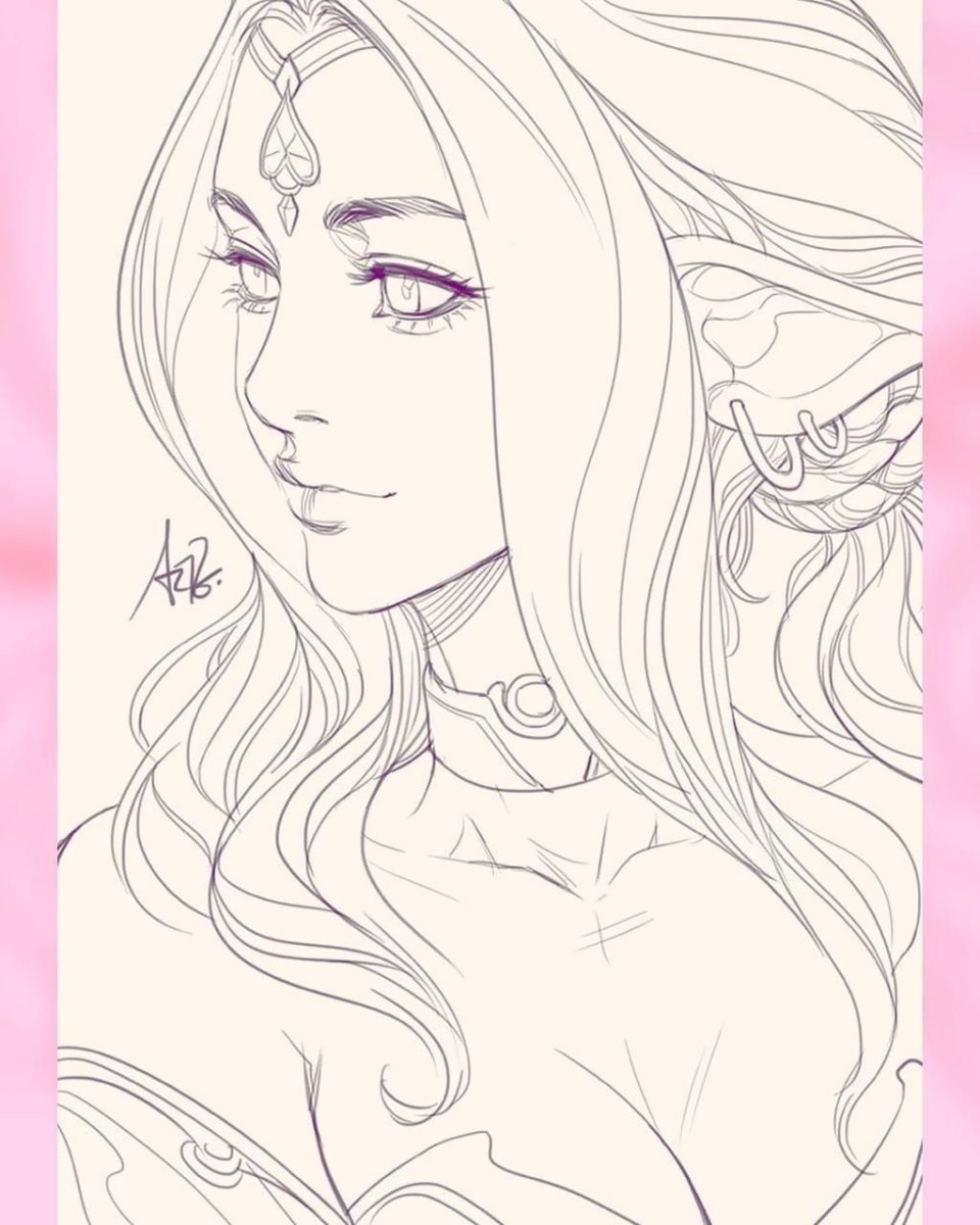 Девушка скетч фэнтези