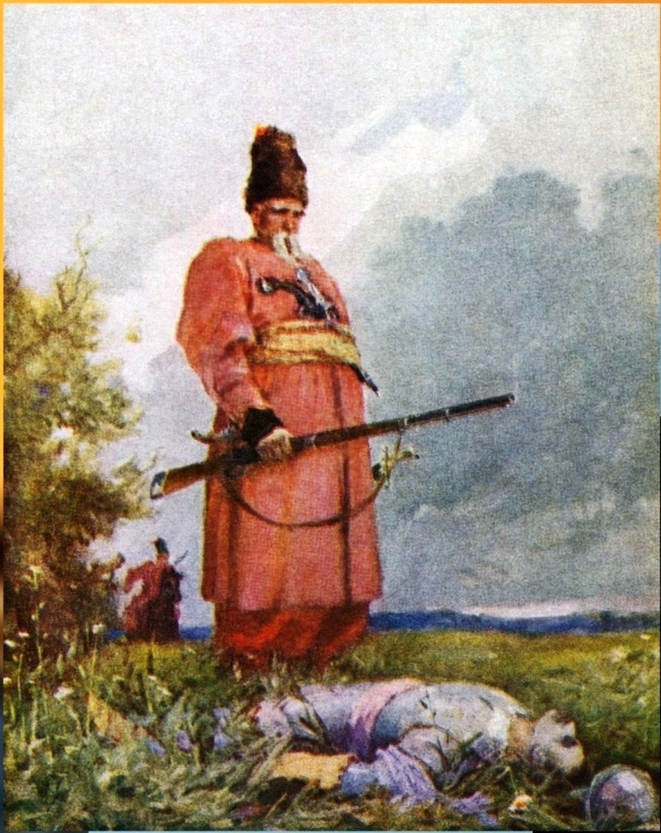 «Тарас Бульба». Глава 9. смерть Андрия. Художник п. Соколов. 1861