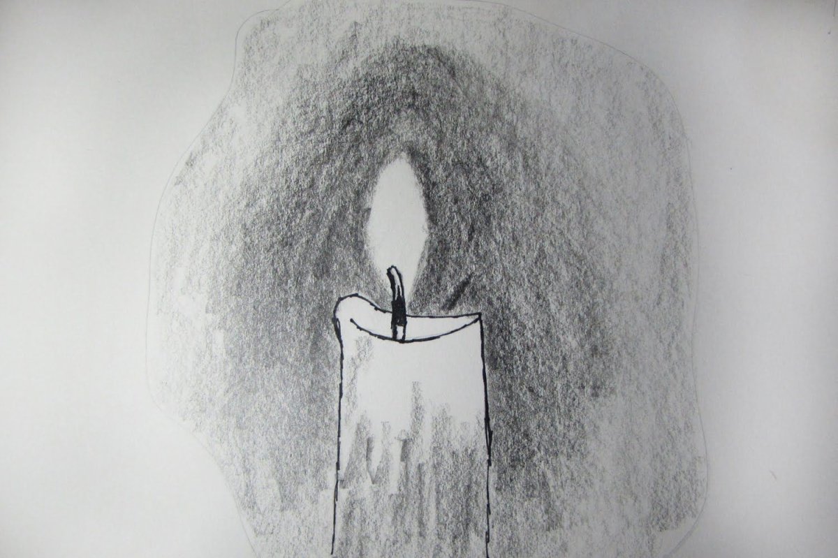 Свечка рисунок карандашом