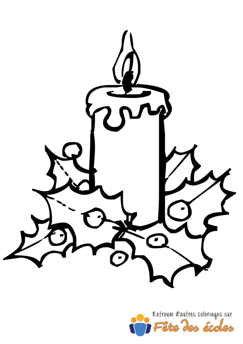 Рождественские свечи карандашом
