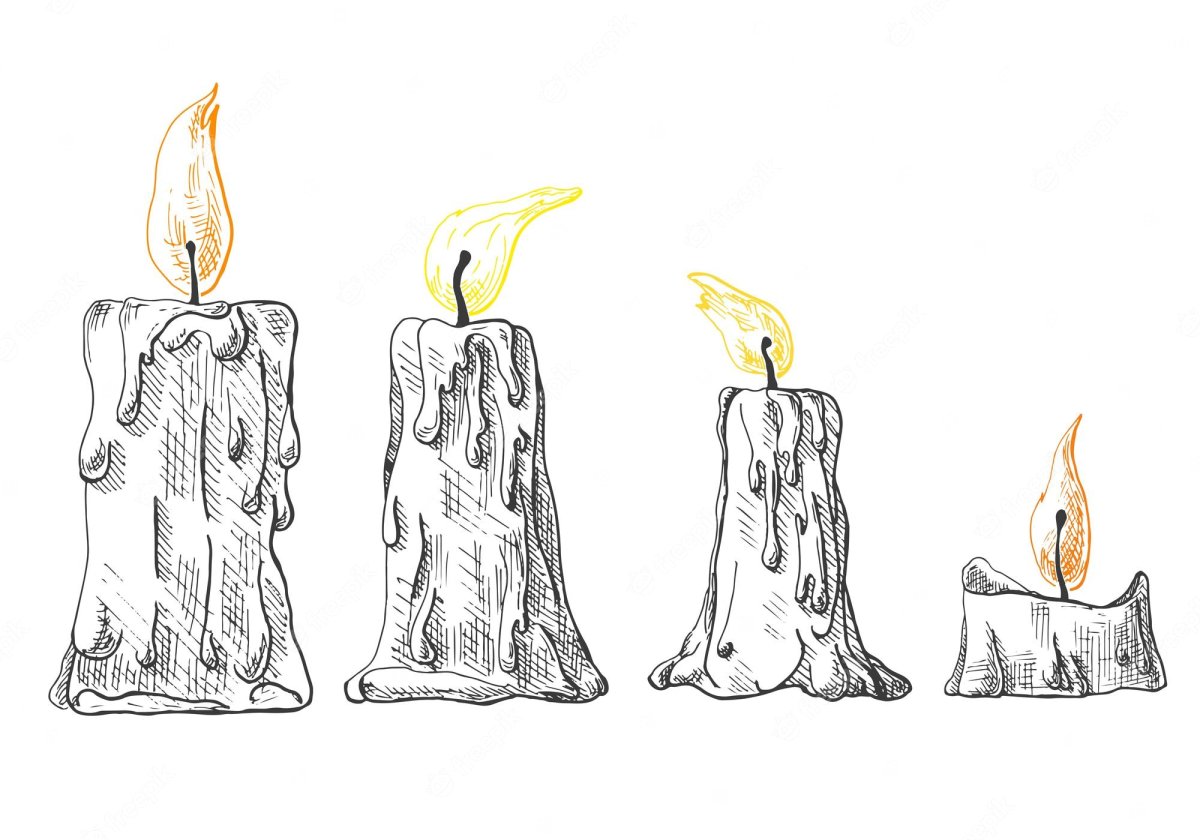 Свеча контурный рисунок