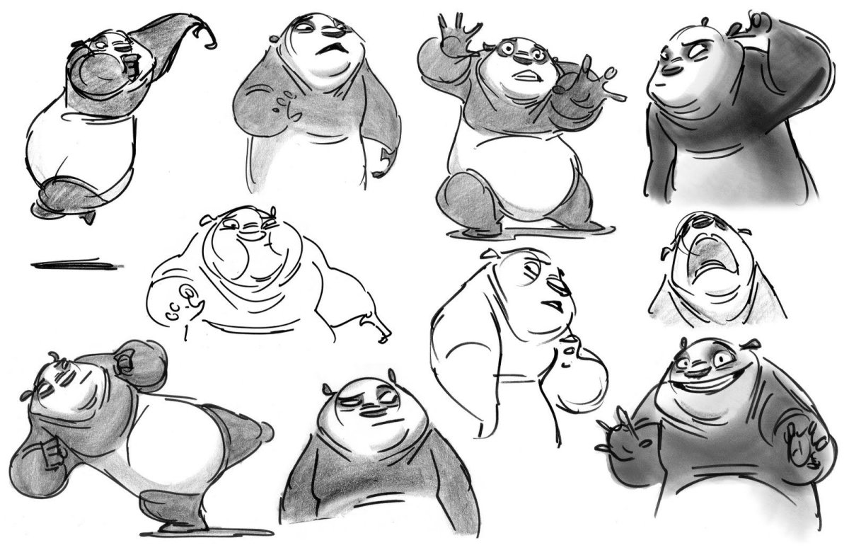 Кунг фу Панда скетчи персонажей