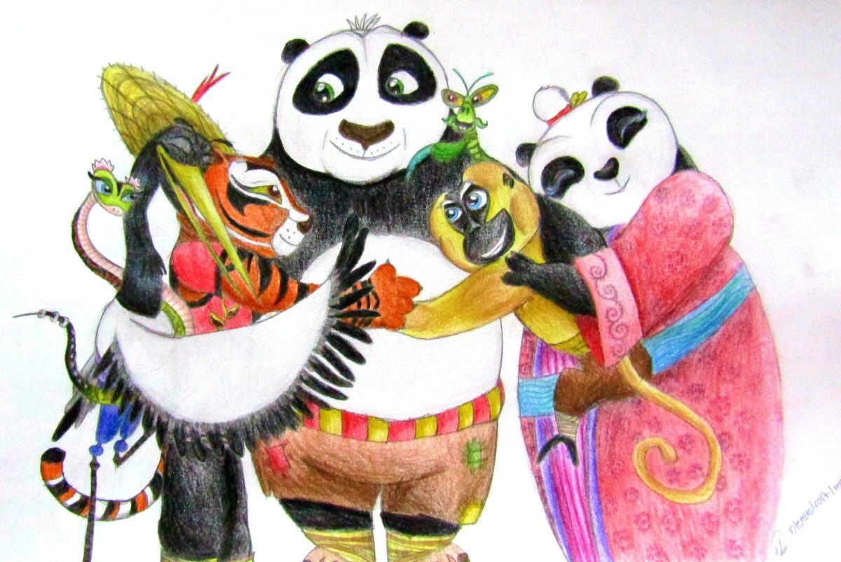Кунг-фу Панда акварель
