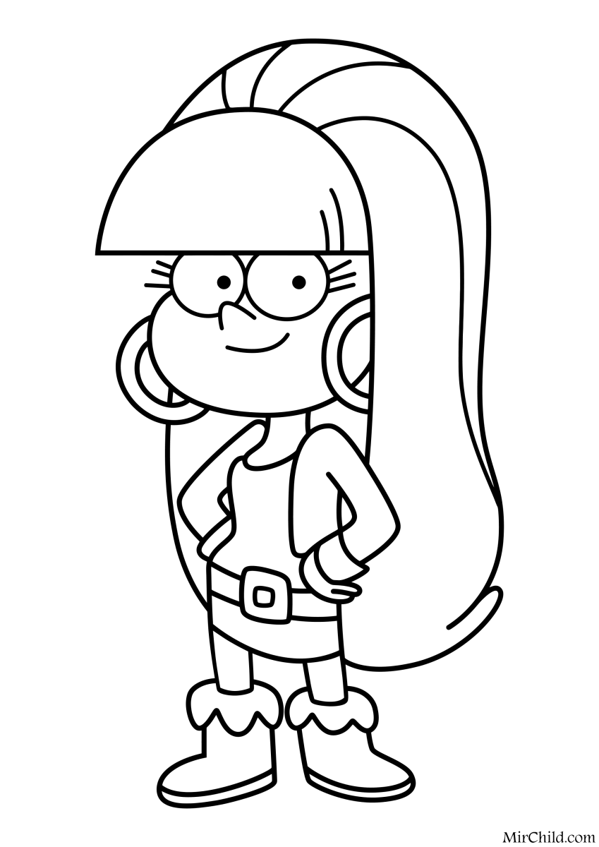 Раскраски для девочек Гравити Фолз Пасифика