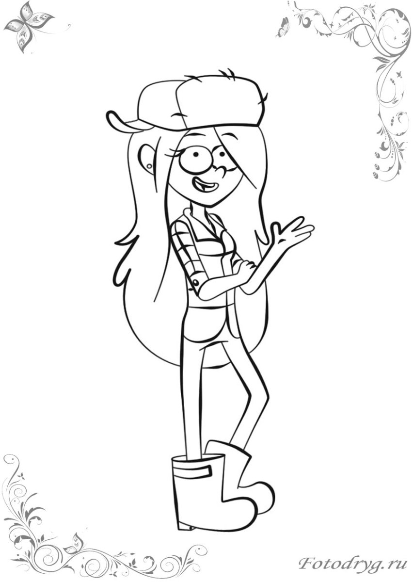 Раскраски для девочек Гравити Фолз Венди