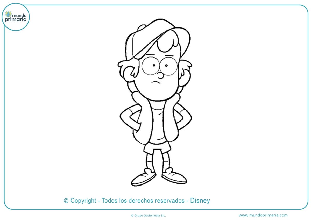 Диппер из Гравити Фолз раскраска