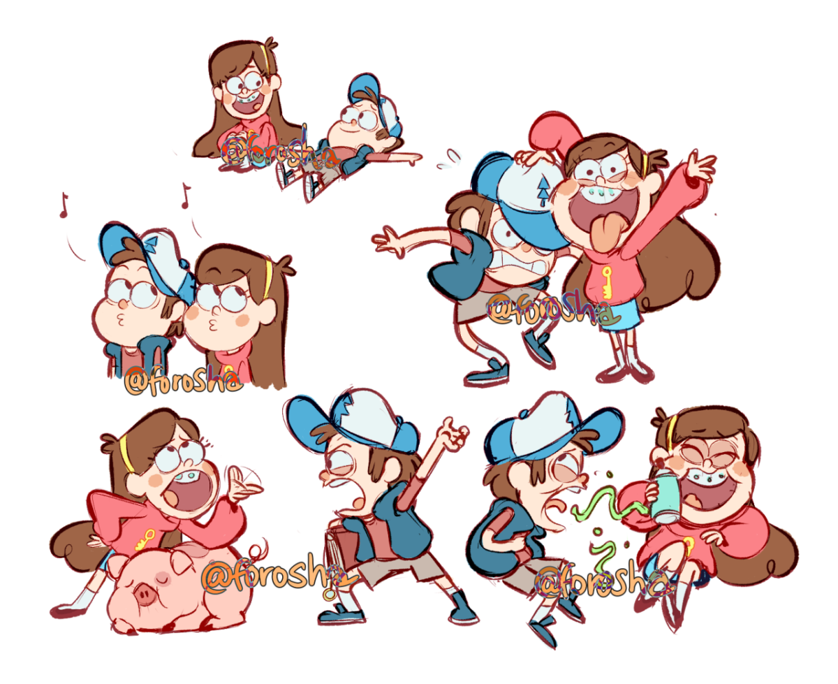 Герои мультика Диппер и Мейбл