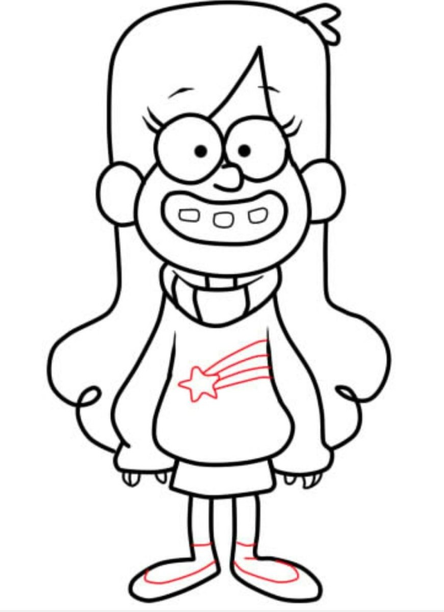 Раскраска Мейбл из Гравити Фолз