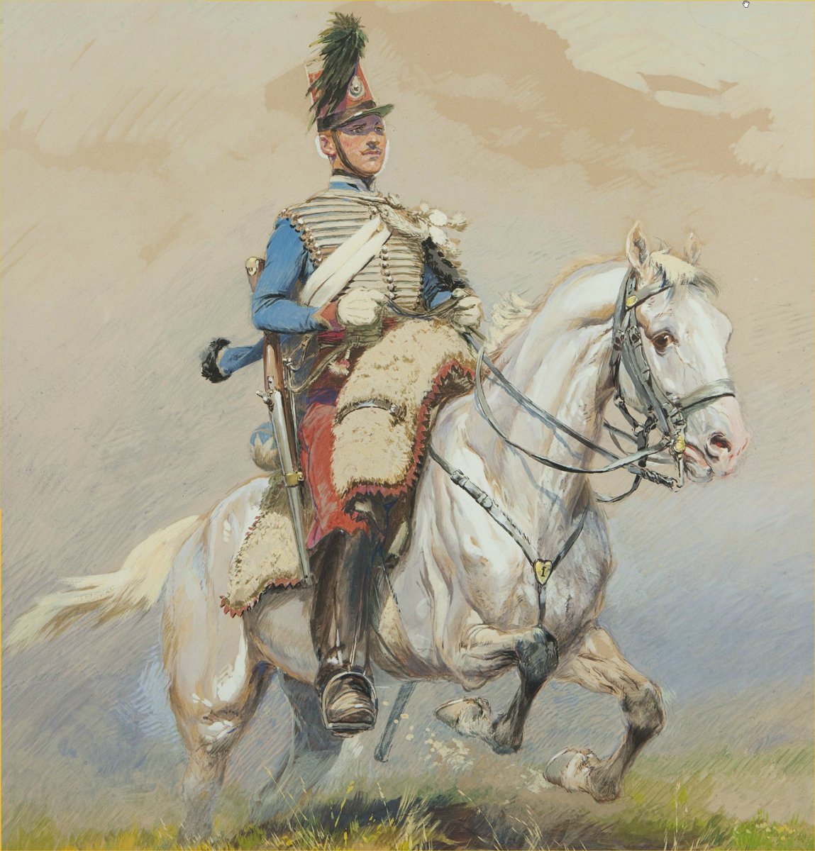 Рисование гусара